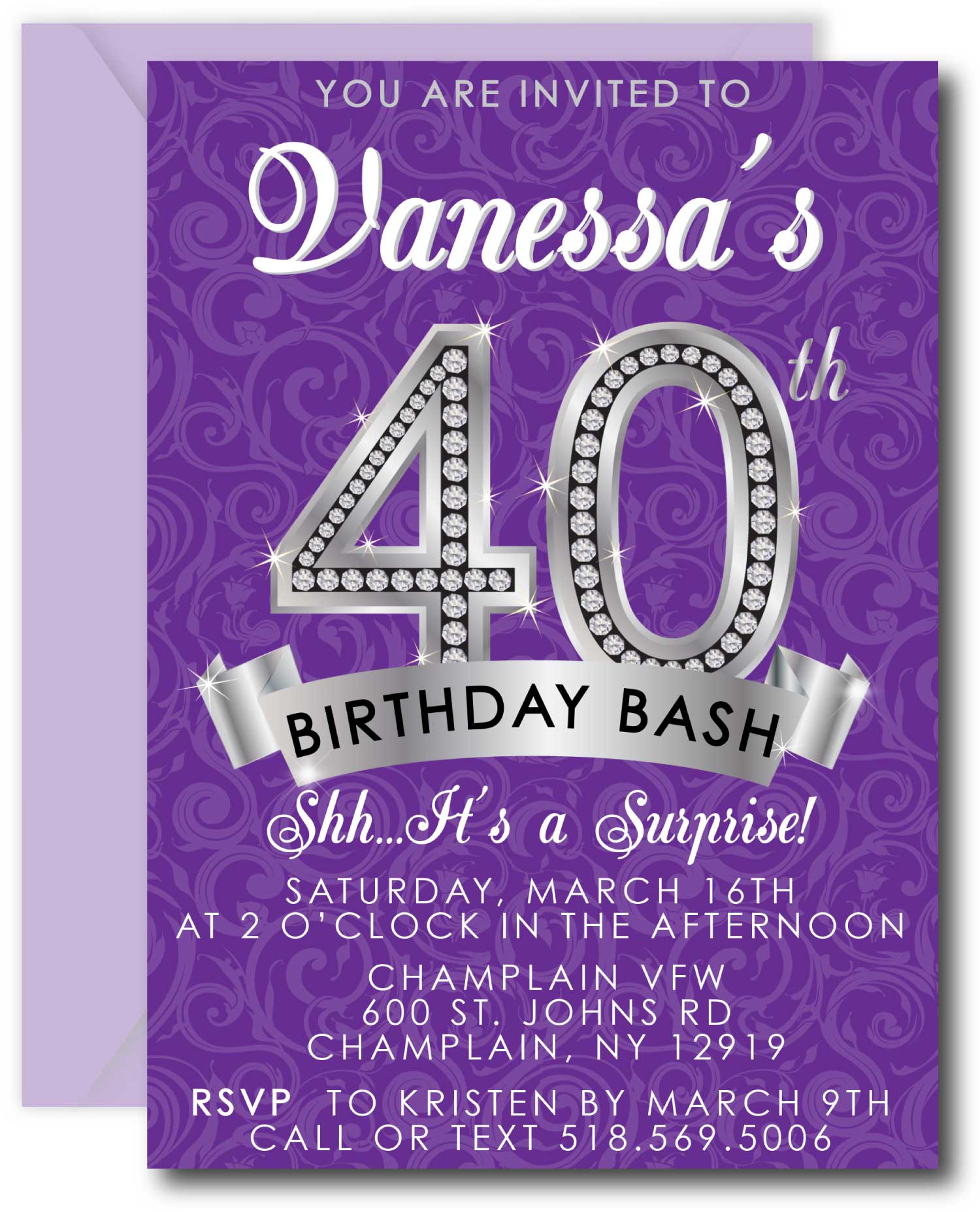 Diamond 40th Birthday Invitation - Announce It!