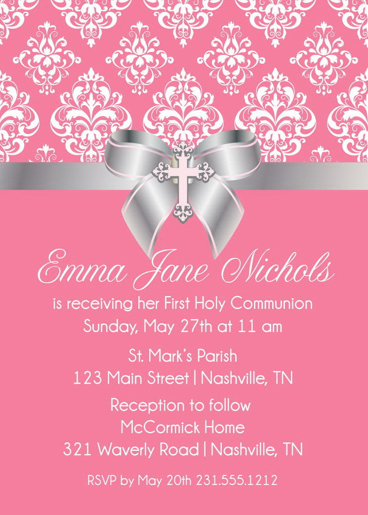 damask-bow-first-holy-communion-invitation-announce-it