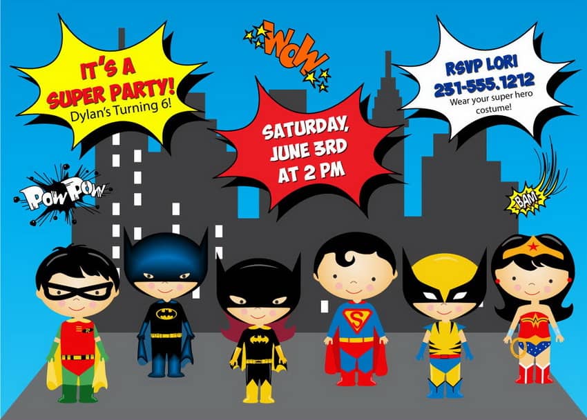 Kids Super Hero Birthday Invitation - Announce It!