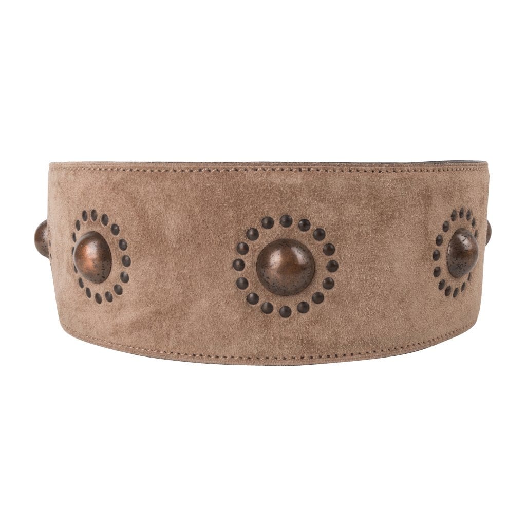 Azzedine Alaia Belt Vintage Suede Brass Hardware Wide 70