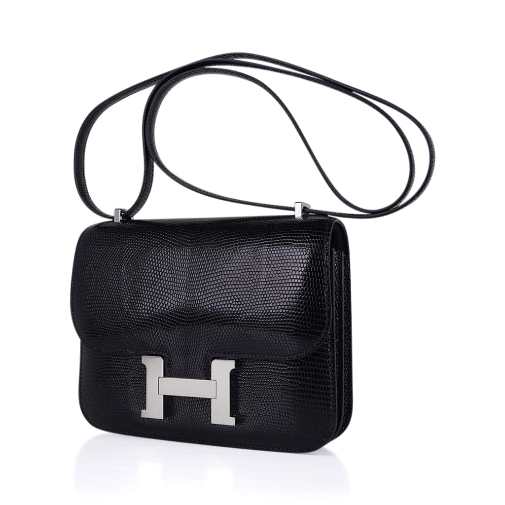 New Hermes 18cm Mini Black Box Calf Constance Shoulder Bag