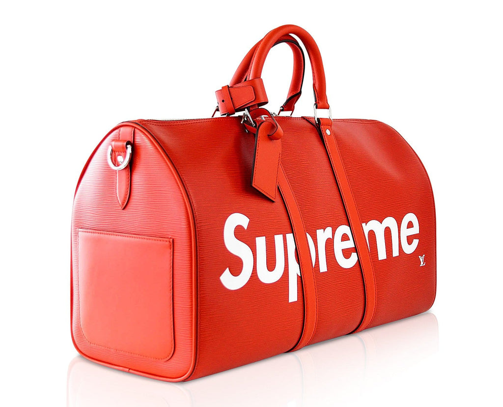 supreme red duffle bag