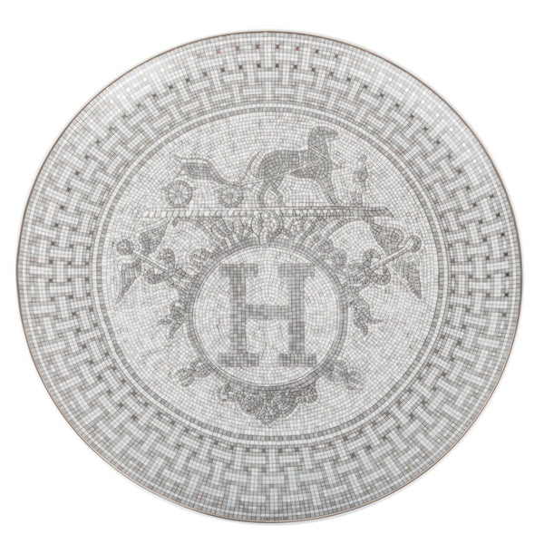 Hermes Mosaique Au 24 Platinum Tart Platter Porcelain – mightychic