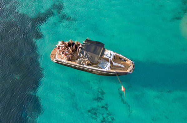 Full Day Cruise (Sports Boat) - Timeless Boats Ibiza, best boat rental in Ibiza. Voted No1 Sunset Cruise