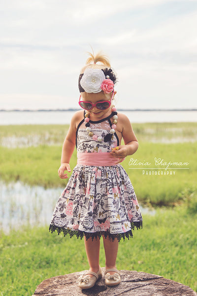 Black White and Pink Paris Dress for Paris Birthday Party