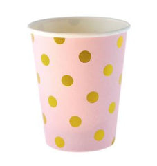 Pink and Gold Dot Cups