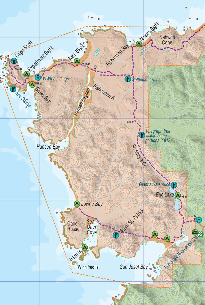 Cape Scott Marine Trail map