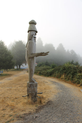 Welcome pole, Yuquot, Nootka Trail