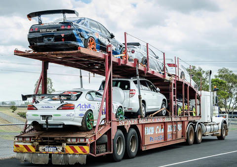 Australian Auto Hauling Trailer with Racecars