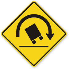 Photo of a Trailer Rollover Warning Sign