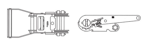 Line drawing of 2" ratchet for ratchet strap