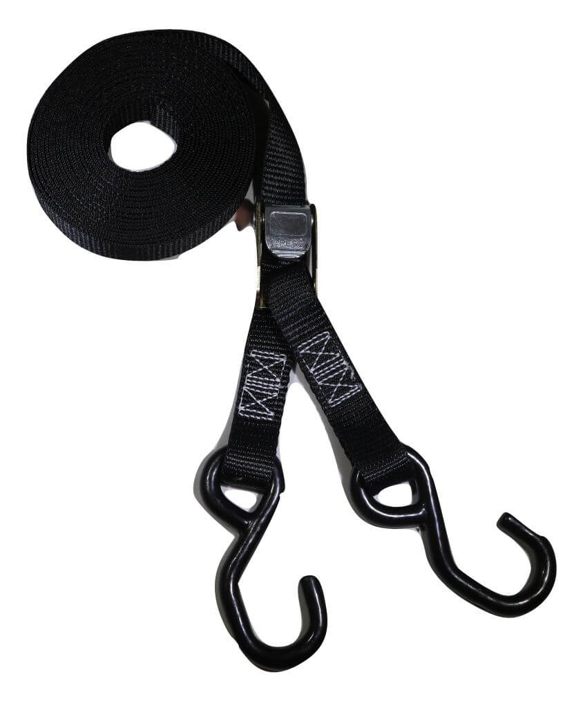 Ratchet Tie Down Straps 1 x20 Lashing Straps Cargo Tie Down Strap Polyester Webbing Coated S-Hooks Cambuckle Metal Buckles 1000lbs Capacity Securing Straps Pack of 4 JCHL Tie-Down Cam Straps