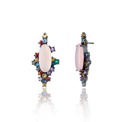 pink chalcedony earrings