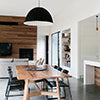 Otway dining table in a contemporary Australian home setting with black chairs