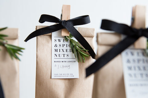 Brown paper packages tied up with bows
