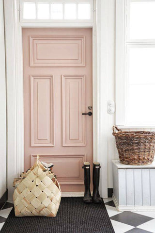 Pastel peach front door