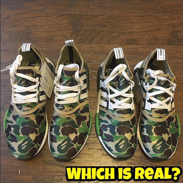 Real Vs. Fake - Adidas NMD R1 Bape by @Fake_Education – Kaviar Kicks