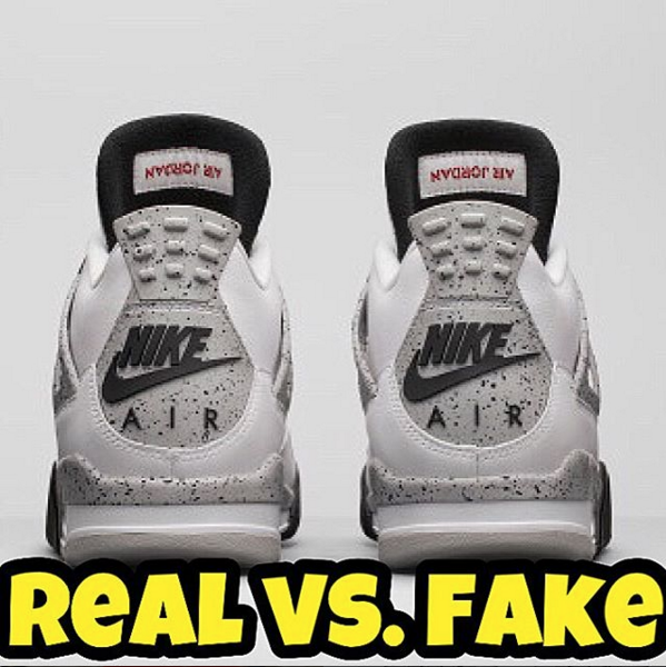 jordan 4 white cement fake vs real