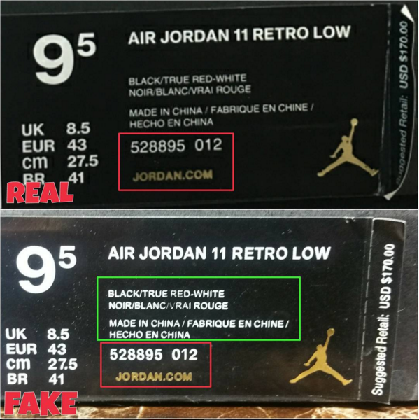 air jordan 11 bred real vs fake