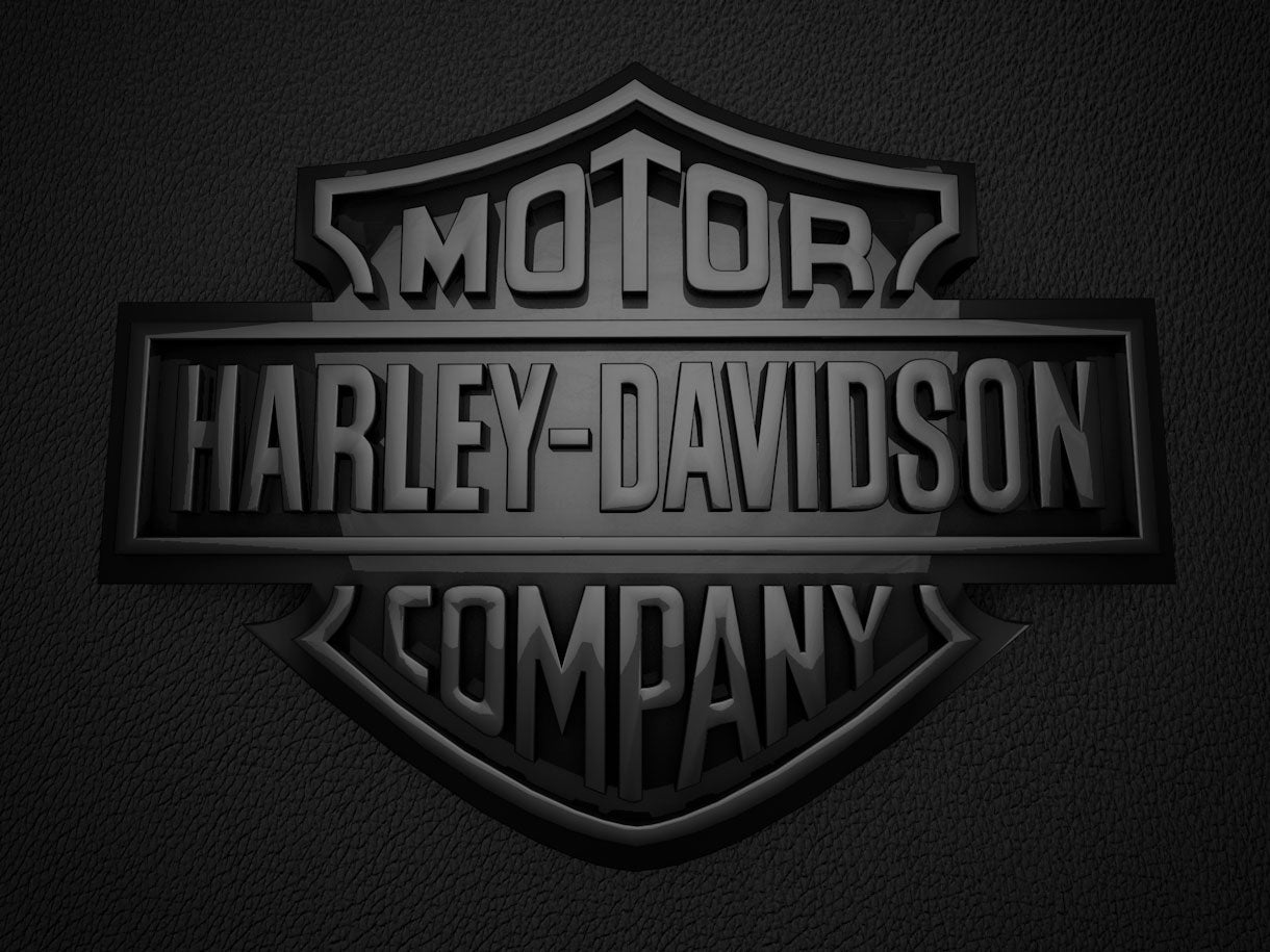 Harley Davidson 3D Logo Shiny Black  | Pixellogo