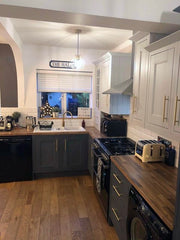 Hand painted kitchen, chalk paint kitchen, Fusion Mineral Paint, soap Stone, soapstone, Sterling, Furniture painter, kitchen painter, Fusion Mineral paint stockist, Dixie Belle Paint, Burton On Trent Kitchen Painter. Shereena Starmer