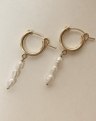 Herkimer diamond hoops - 14k rose gold filled
