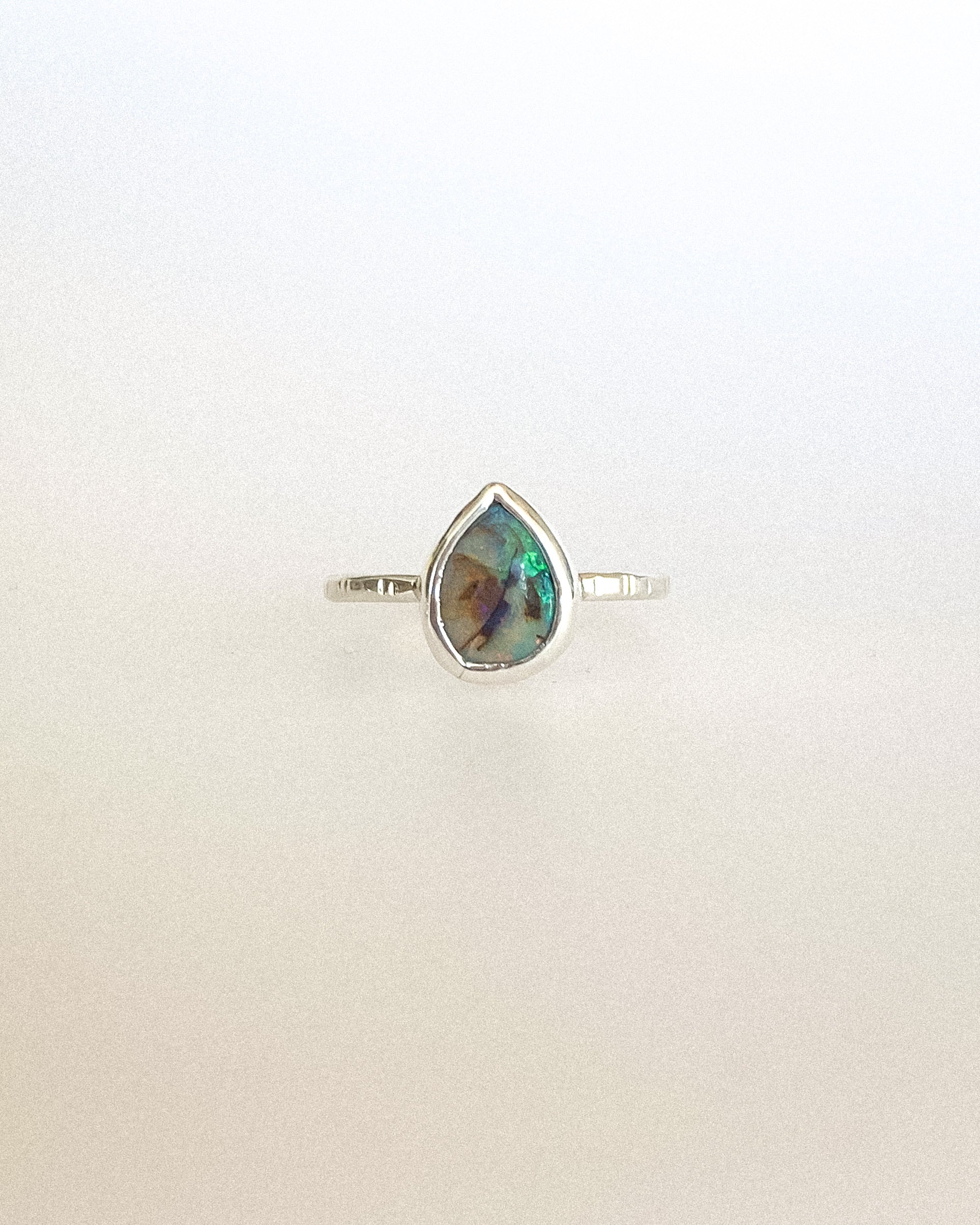Monarch opal ring - sterling silver - Size 8