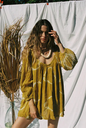 Tie Dye Basilica Tunic in Whiskey