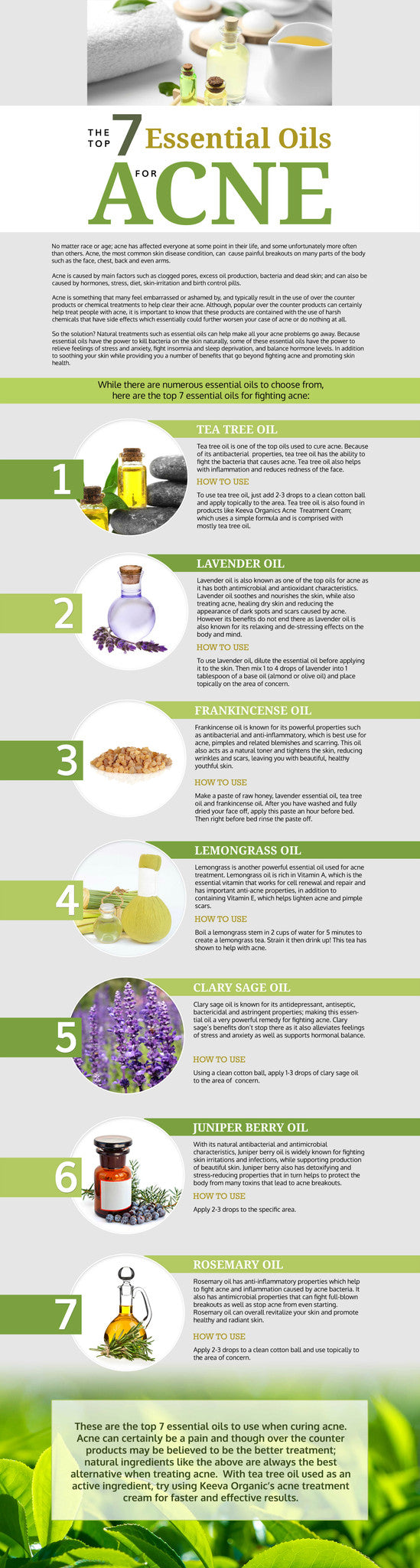 Top 7 Essential Oils for Acne Infographic