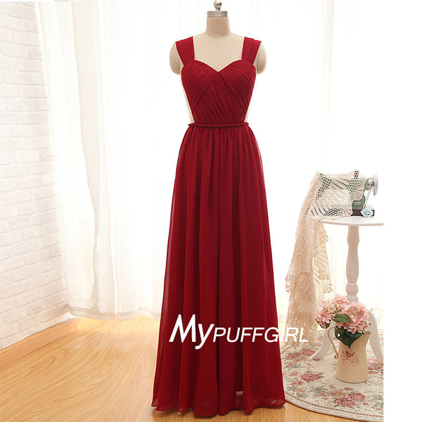 wine chiffon bridesmaid dresses