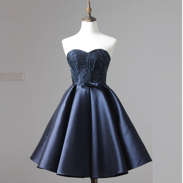 short navy cocktail dress