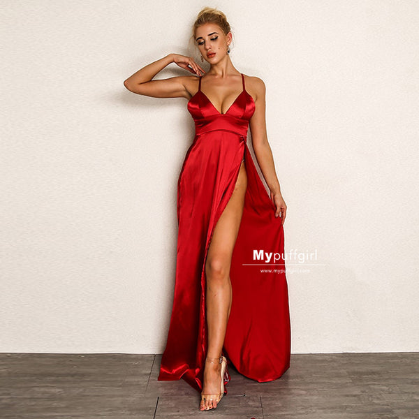 red dresses silk