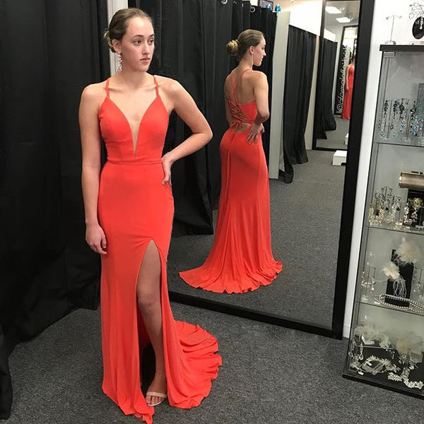 coral fitted dress