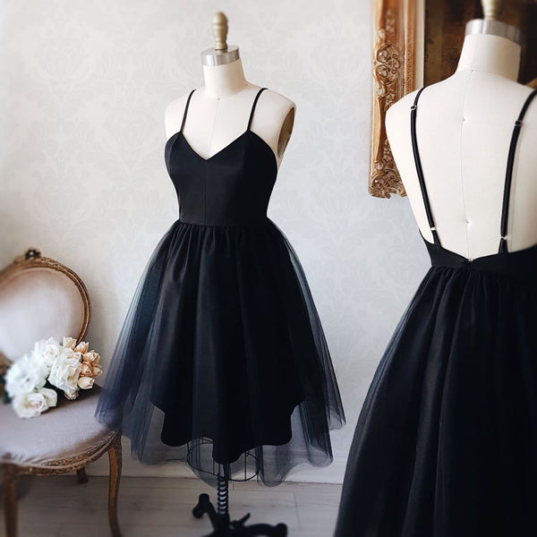 black tulle formal dress