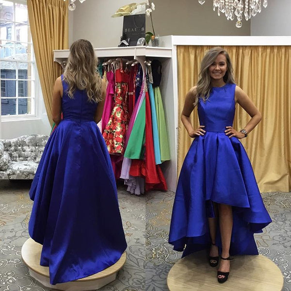 royal blue tea length dress