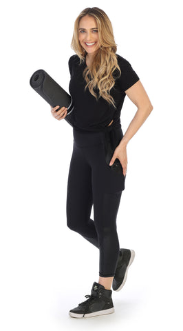American Fitness Couture_Black-Organic-Bamboo-Side-Tie-Tee