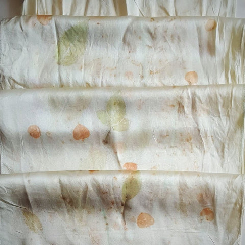 Eco-print botanical dye silk 