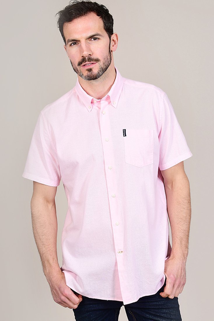 Barbour Oxford Short Sleeved Pink Shirt