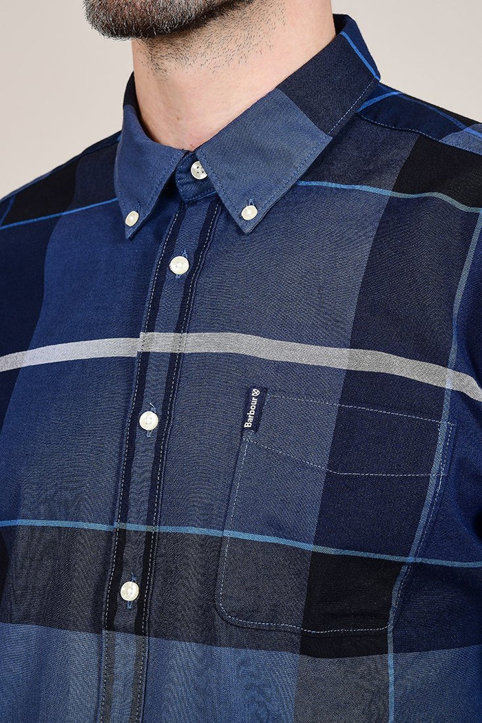 Barbour Sutherland Inky Blue Cotton Check Shirt