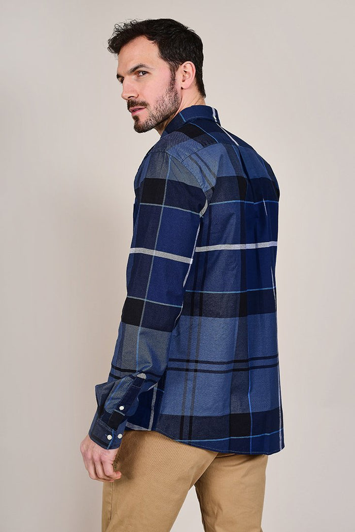 Barbour Sutherland Inky Blue Cotton Check Shirt