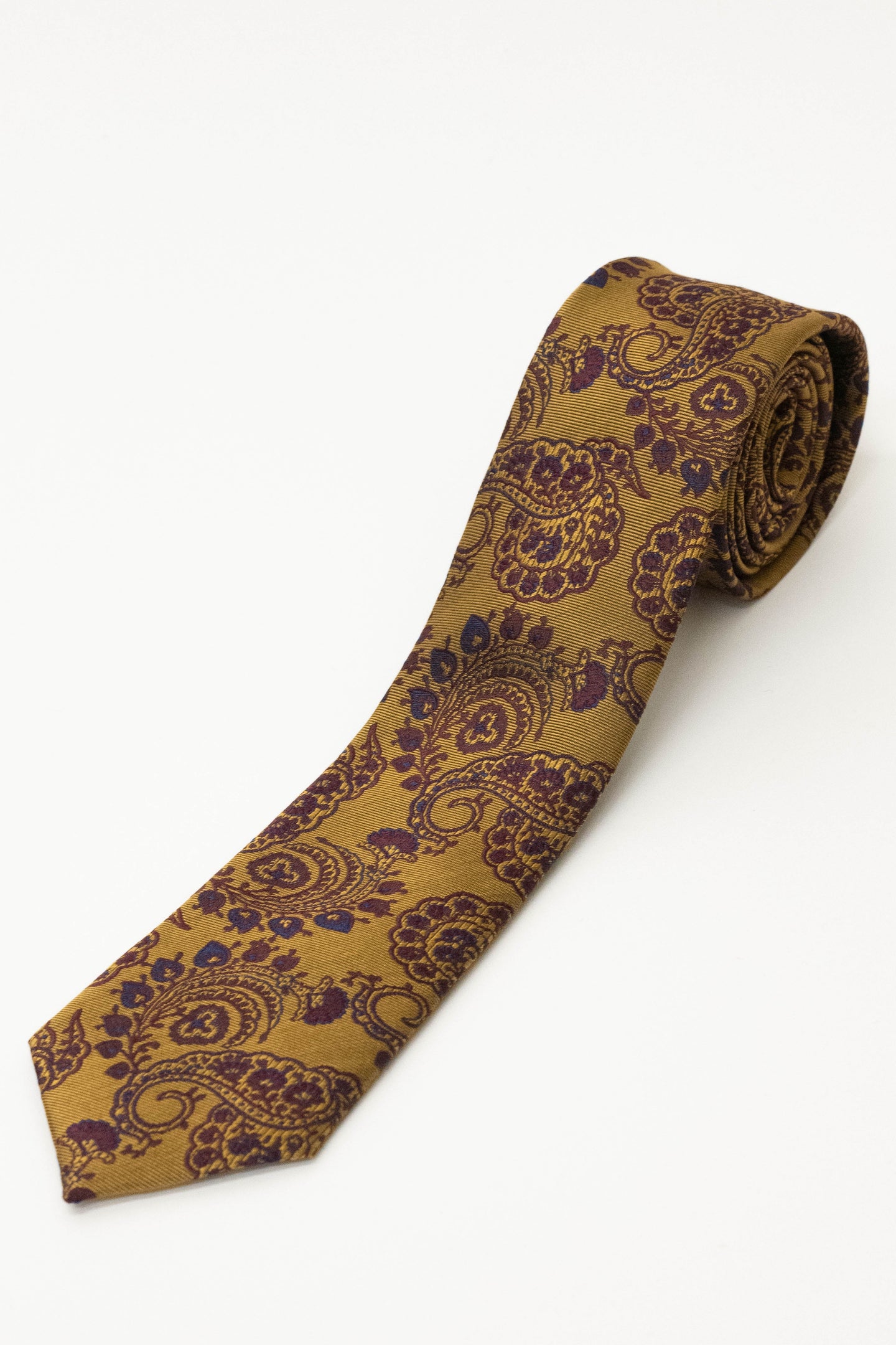 Knightsbridge Neckwear Gold & Burgundy Paisley Tie