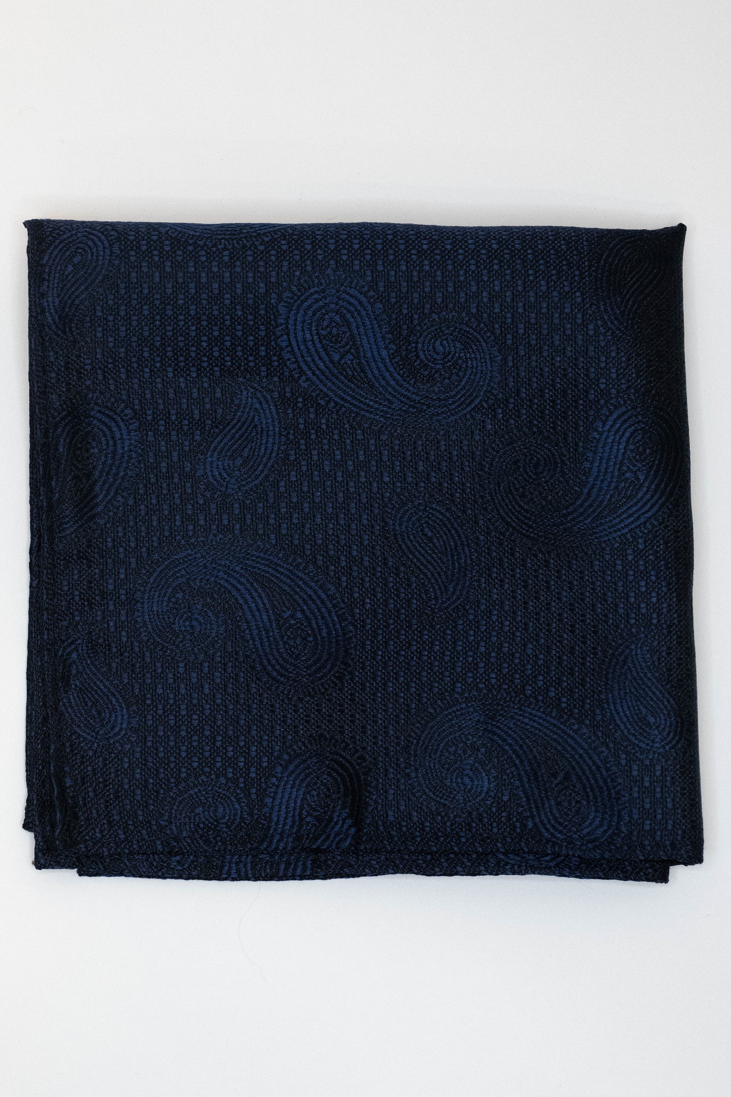 Knightsbridge Neckwear Navy Paisley Pocket Square Navy