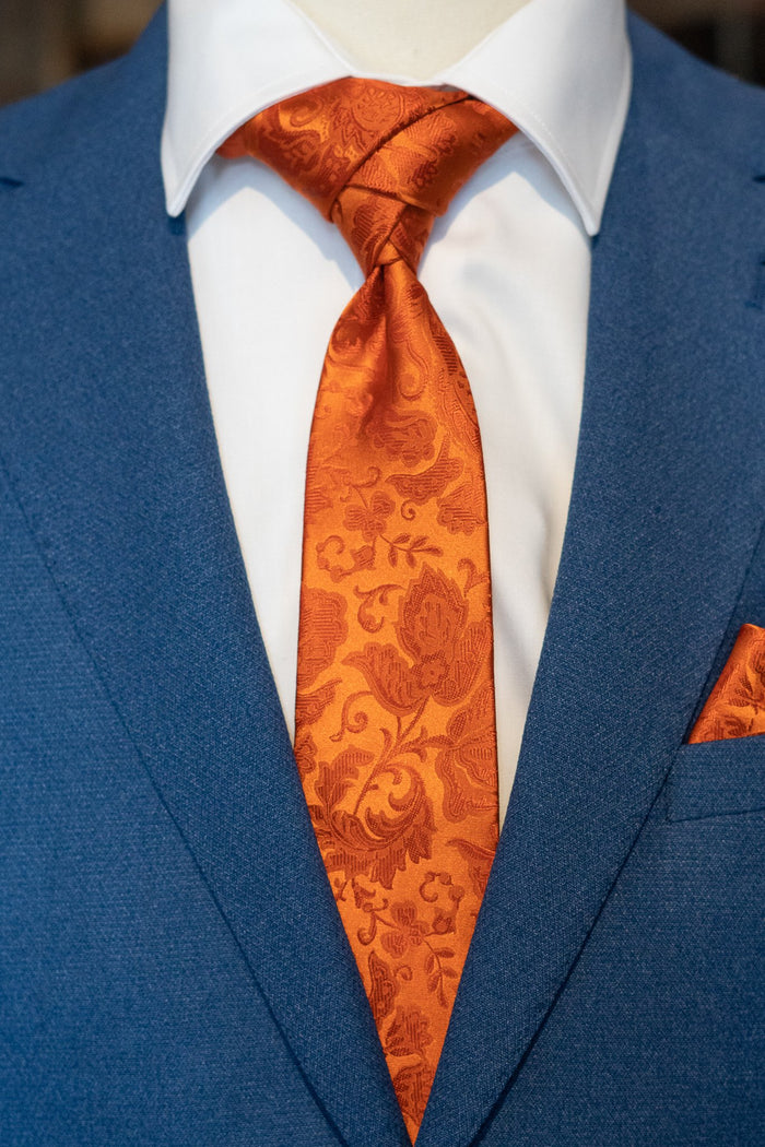 Knightsbridge Neckwear Orange Floral Tie Orange Floral