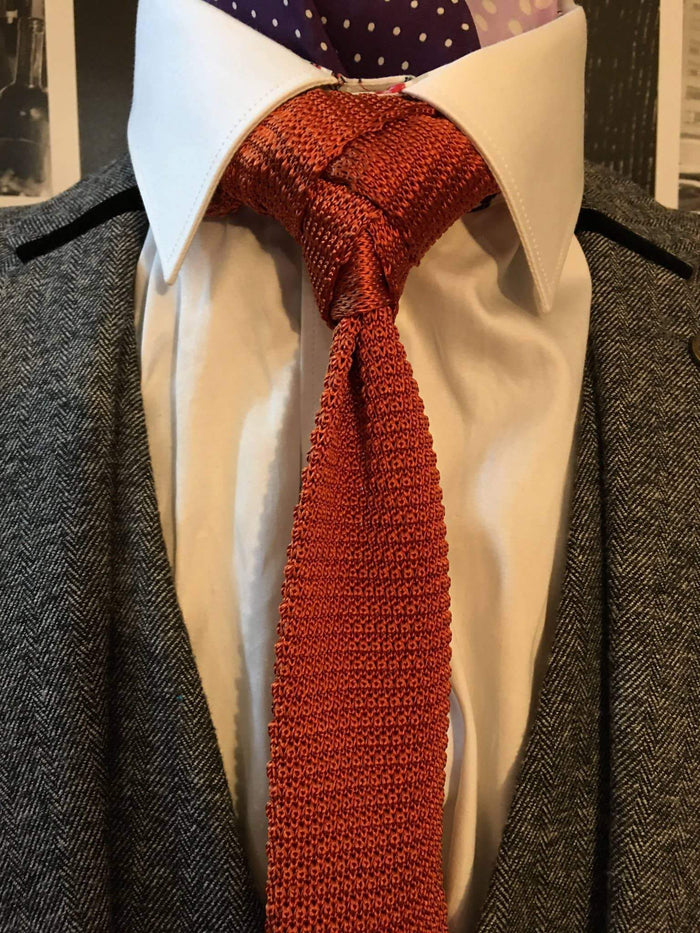 Knightsbridge Neckwear Plain Bronze Silk Knitted Tie