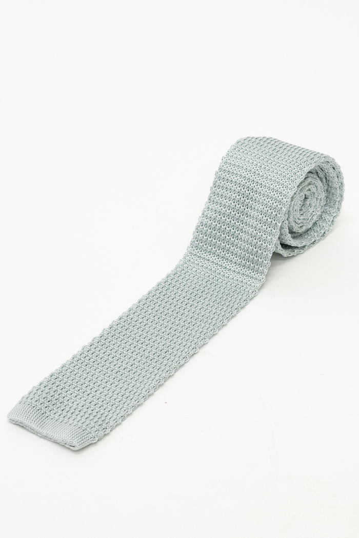 Knightsbridge Neckwear Plain Sage Green Silk Knitted Tie