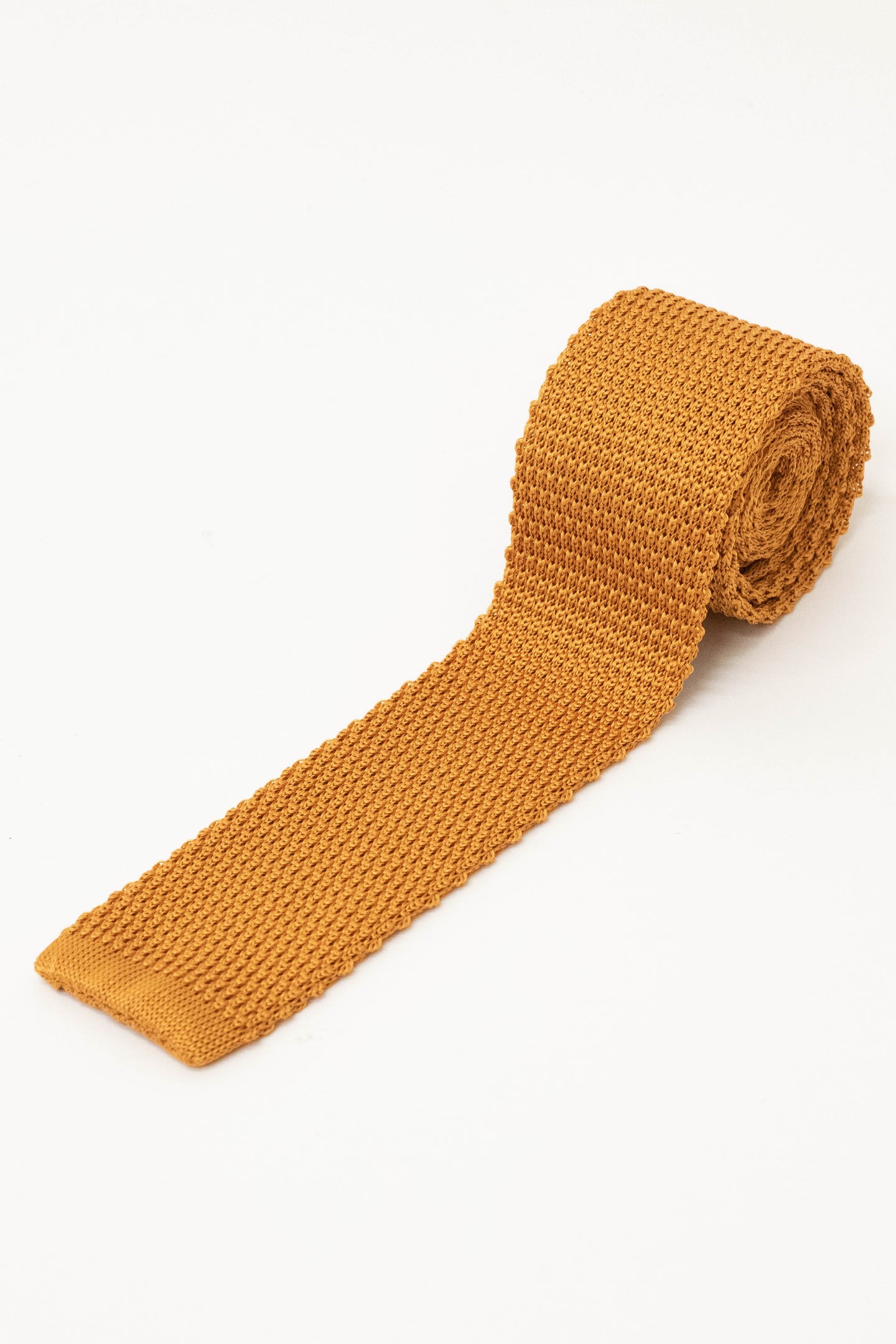 Knightsbridge Neckwear Plain Vintage Gold Silk Knitted Tie