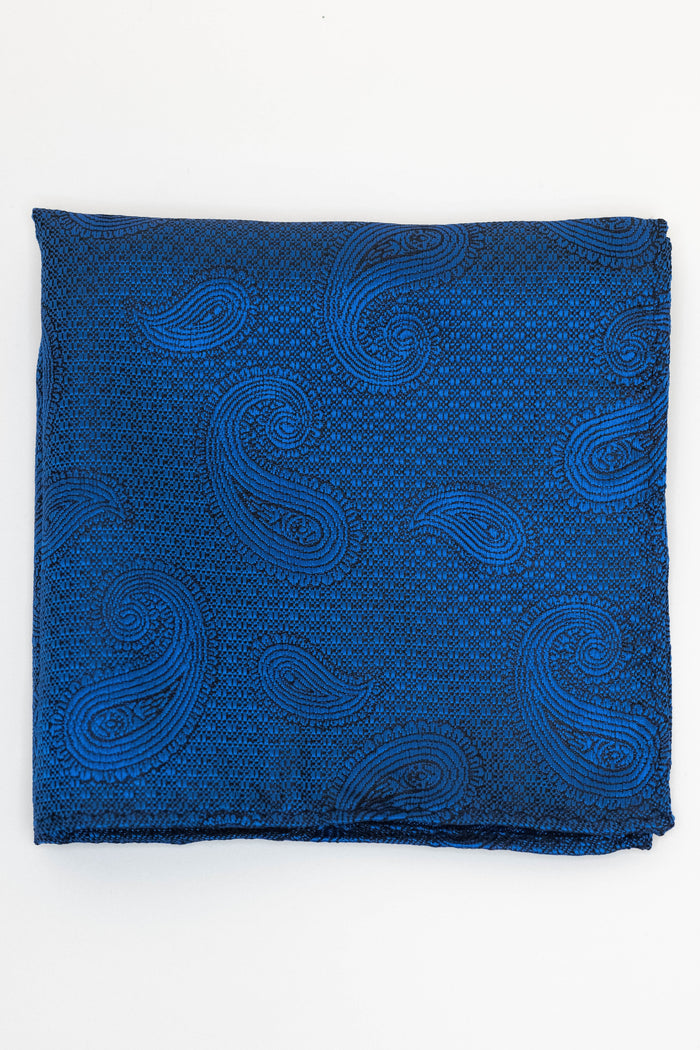 Knightsbridge Neckwear Royal Blue Paisley Pocket Square Royal Blue