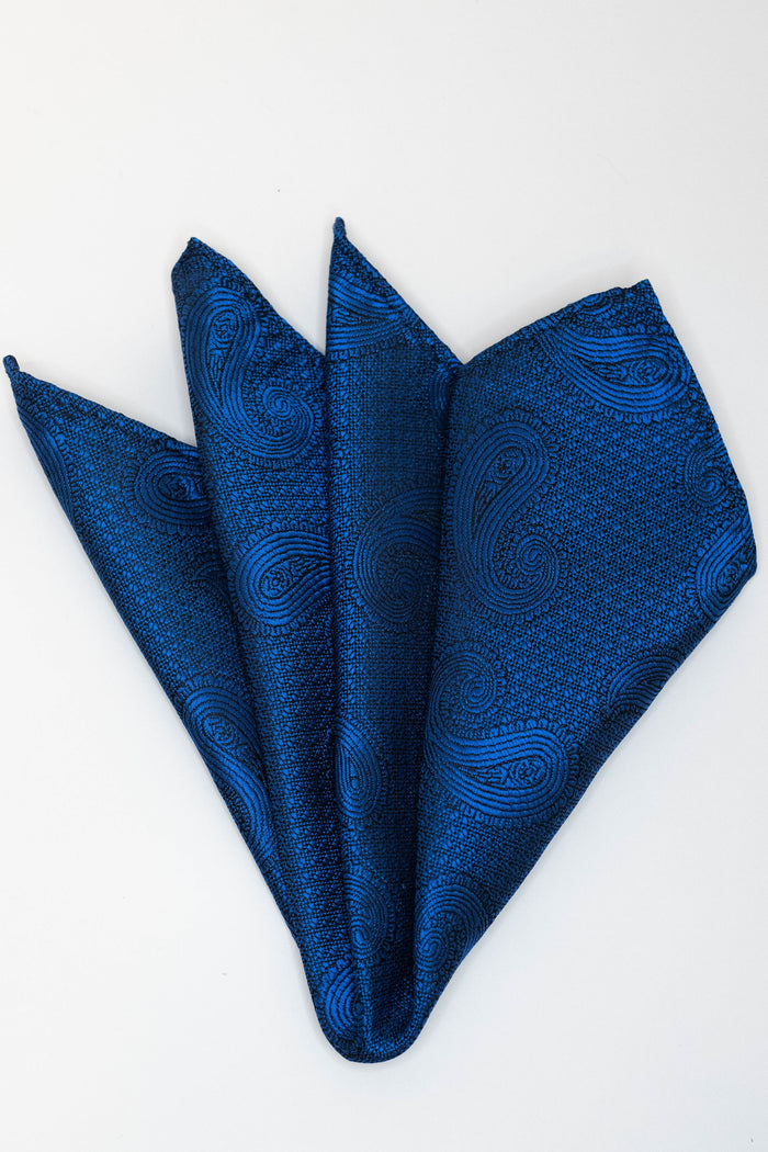 Knightsbridge Neckwear Royal Blue Paisley Pocket Square Royal Blue