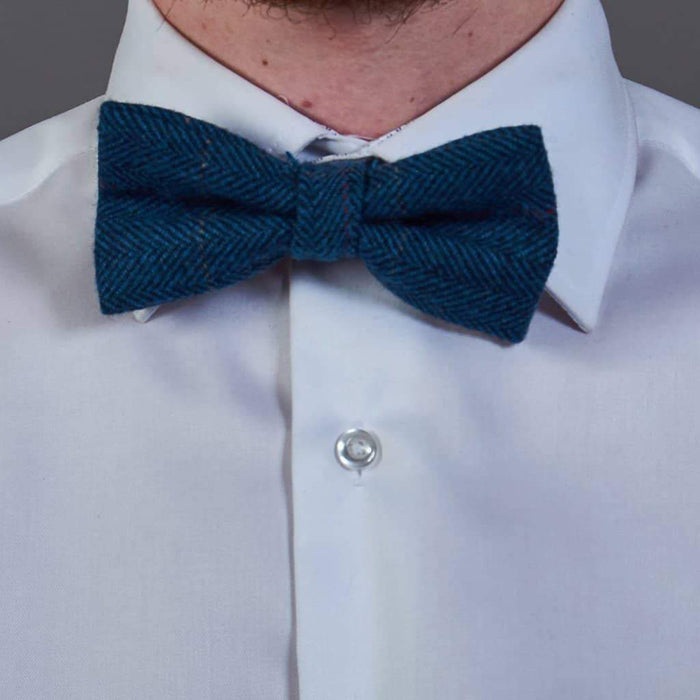 Marc Darcy Dion Blue Tweed Style Bow Tie