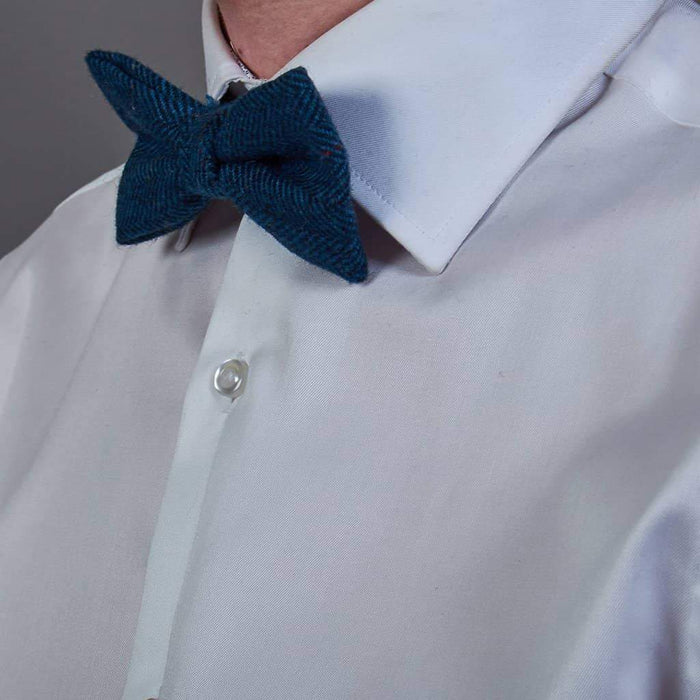 Marc Darcy Dion Blue Tweed Style Bow Tie